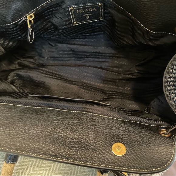 Prada Leather Trimmed Raffia frame bag - Picture 7 of 8